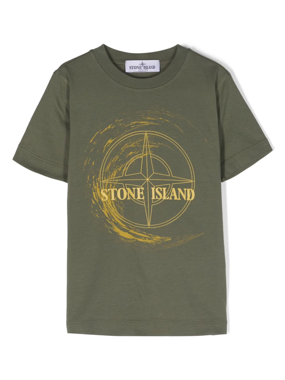 Stone Island Junior 标贴棉T恤 - 绿色