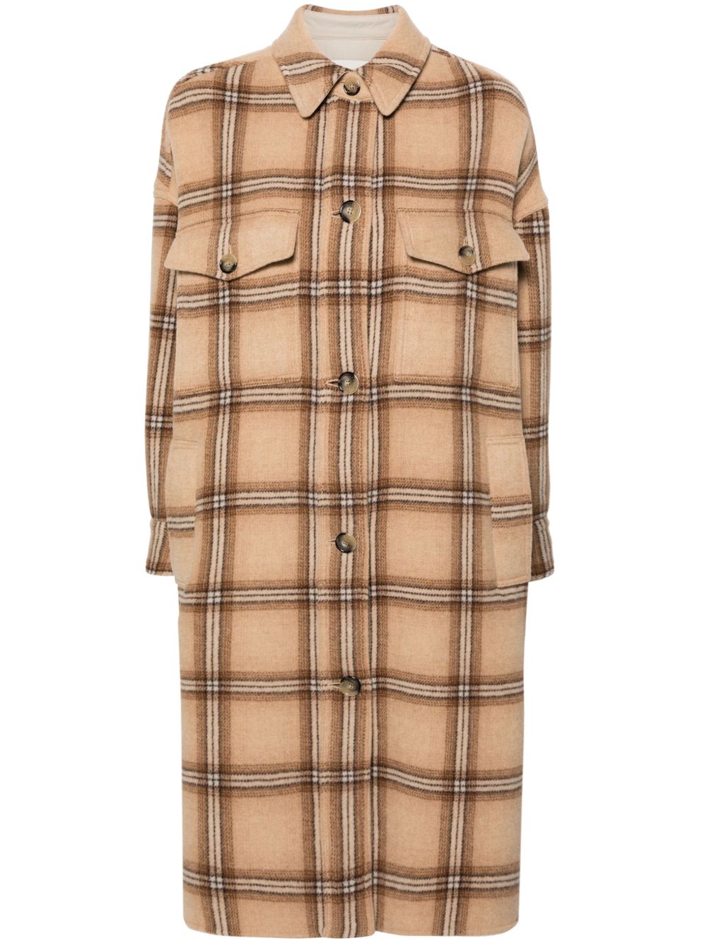 ISABEL MARANT Fontizia 格纹中长外套 - 中性色