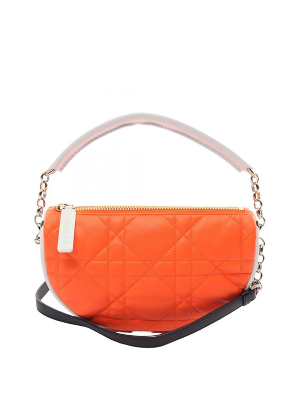 Christian Dior Pre-Owned Cannage Dior Vibe Hobo 小号小羊皮斜挎包（2000-2023年典藏款） - 橘色
