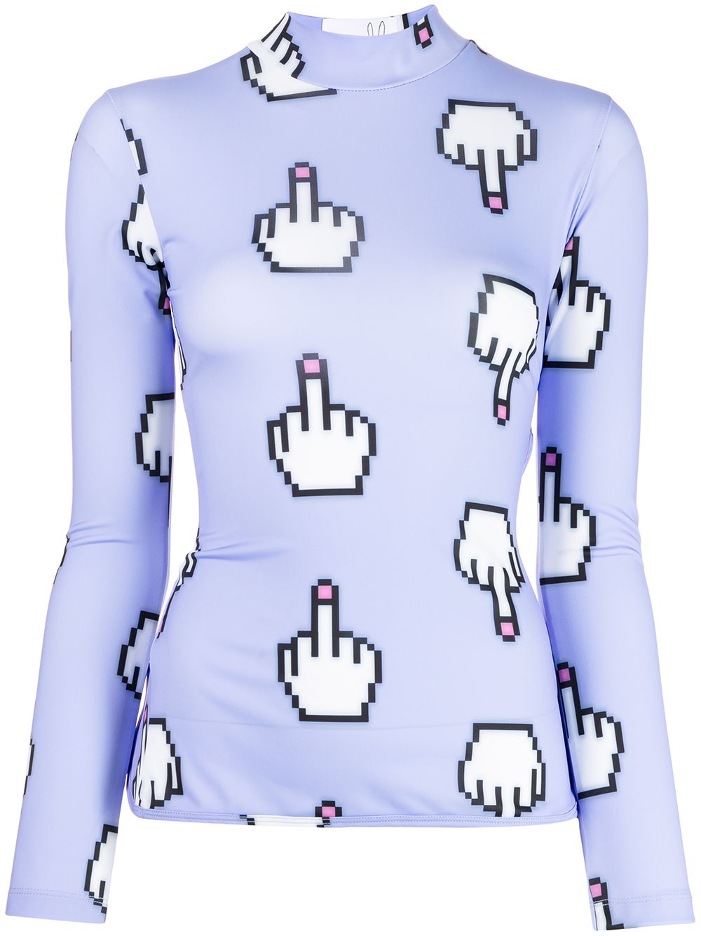 Natasha Zinko Pixel Middle Finger 镂空上衣 - 紫色