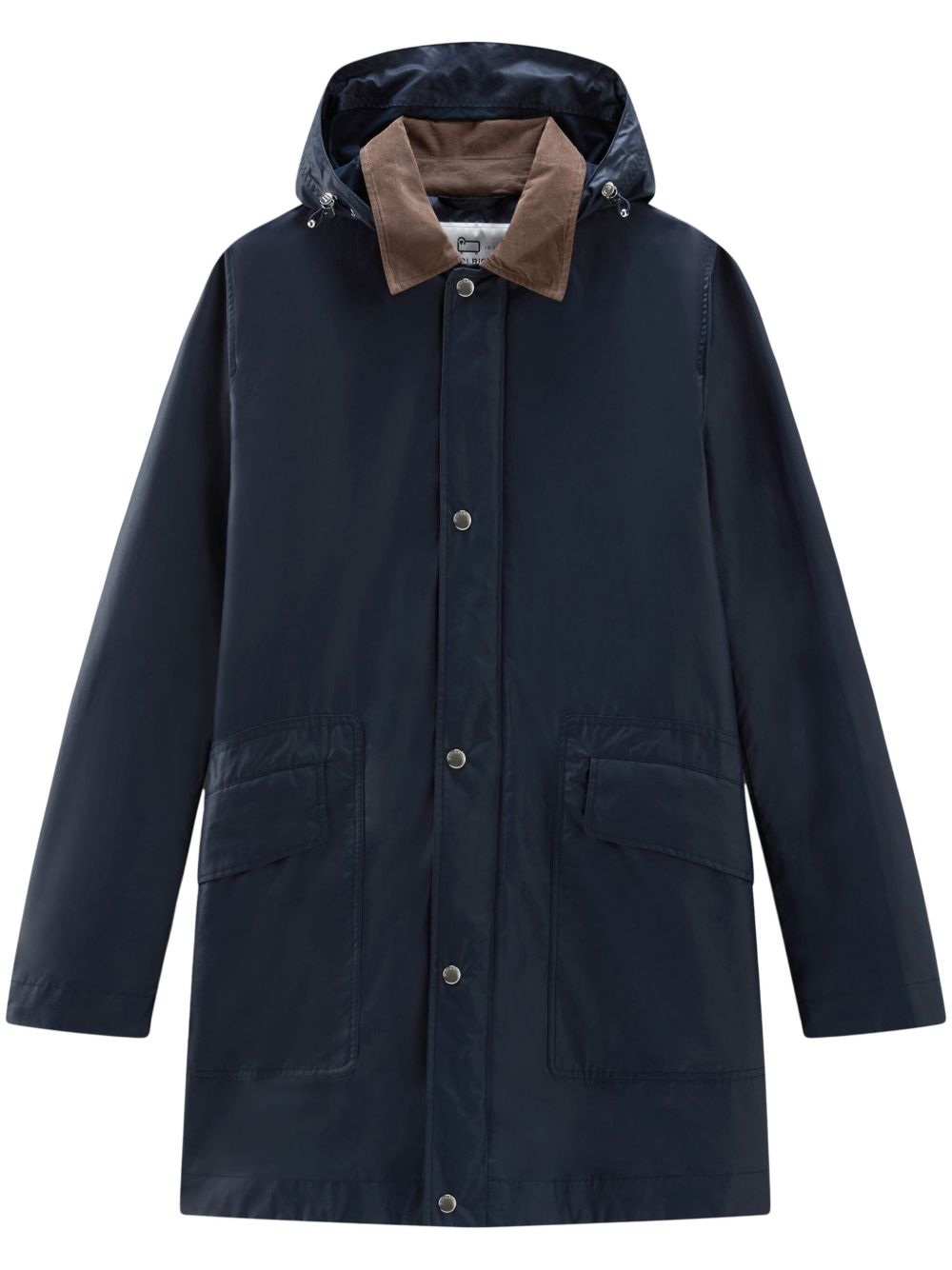 Woolrich 连帽涂蜡外套 - 蓝色
