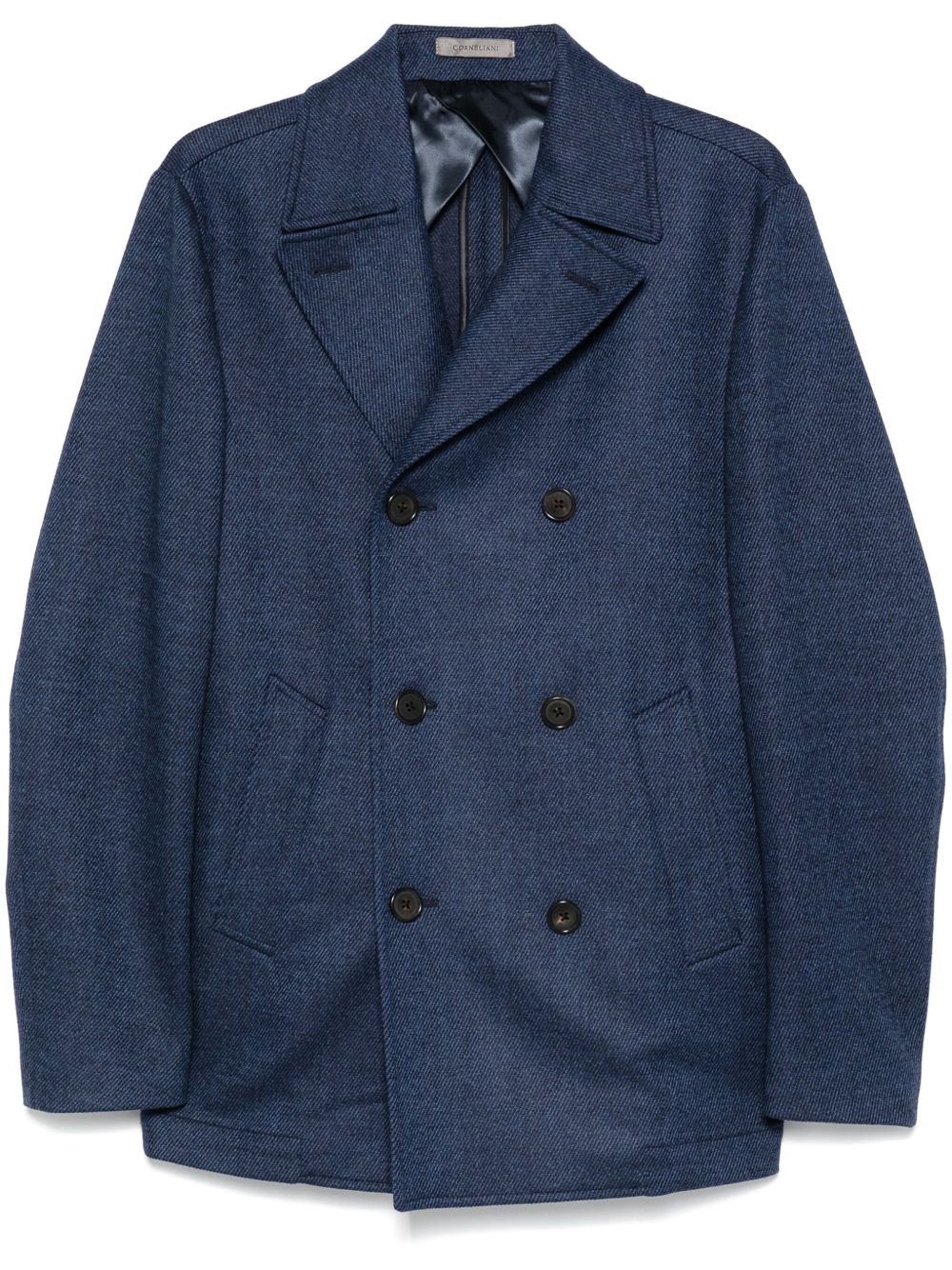 Corneliani 条纹水手短外套 - 蓝色