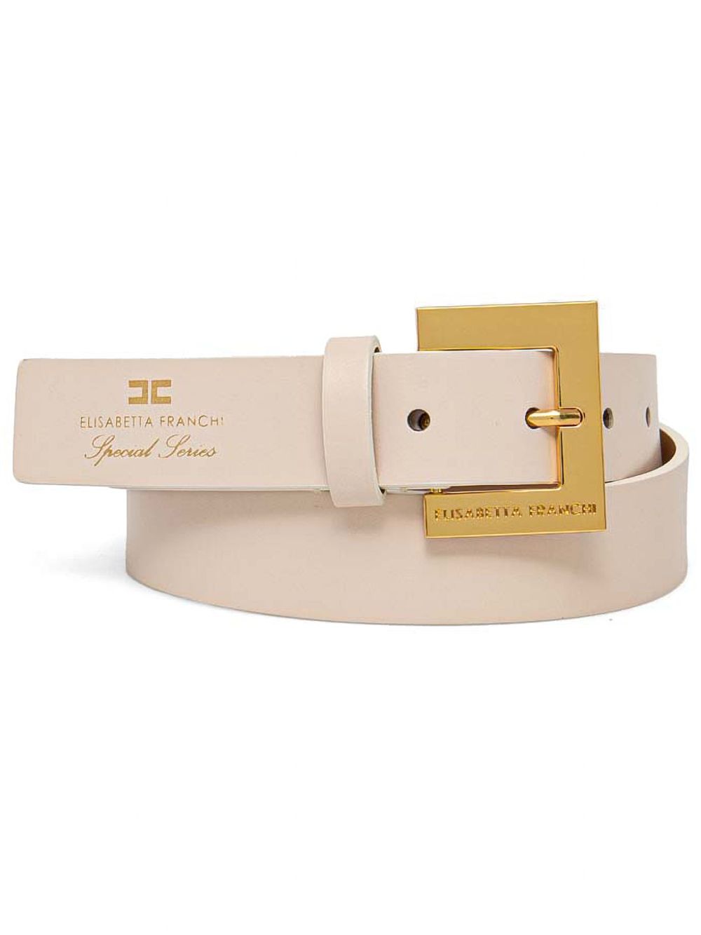 Elisabetta Franchi logo雕刻腰带 - 中性色