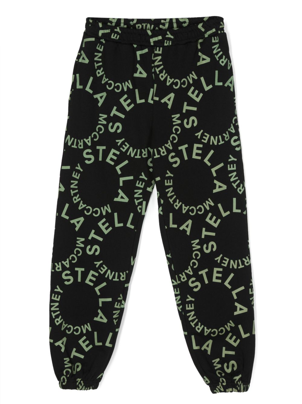 Stella McCartney Kids logo印花棉运动裤 - 黑色