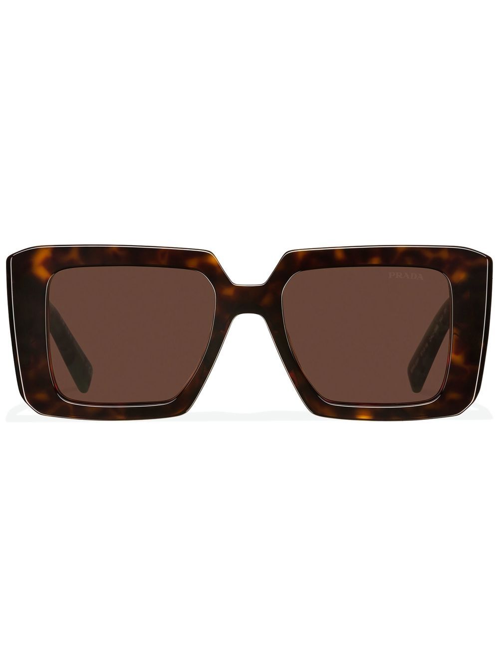 Prada Eyewear Symbole 超大框太阳眼镜 - 褐色