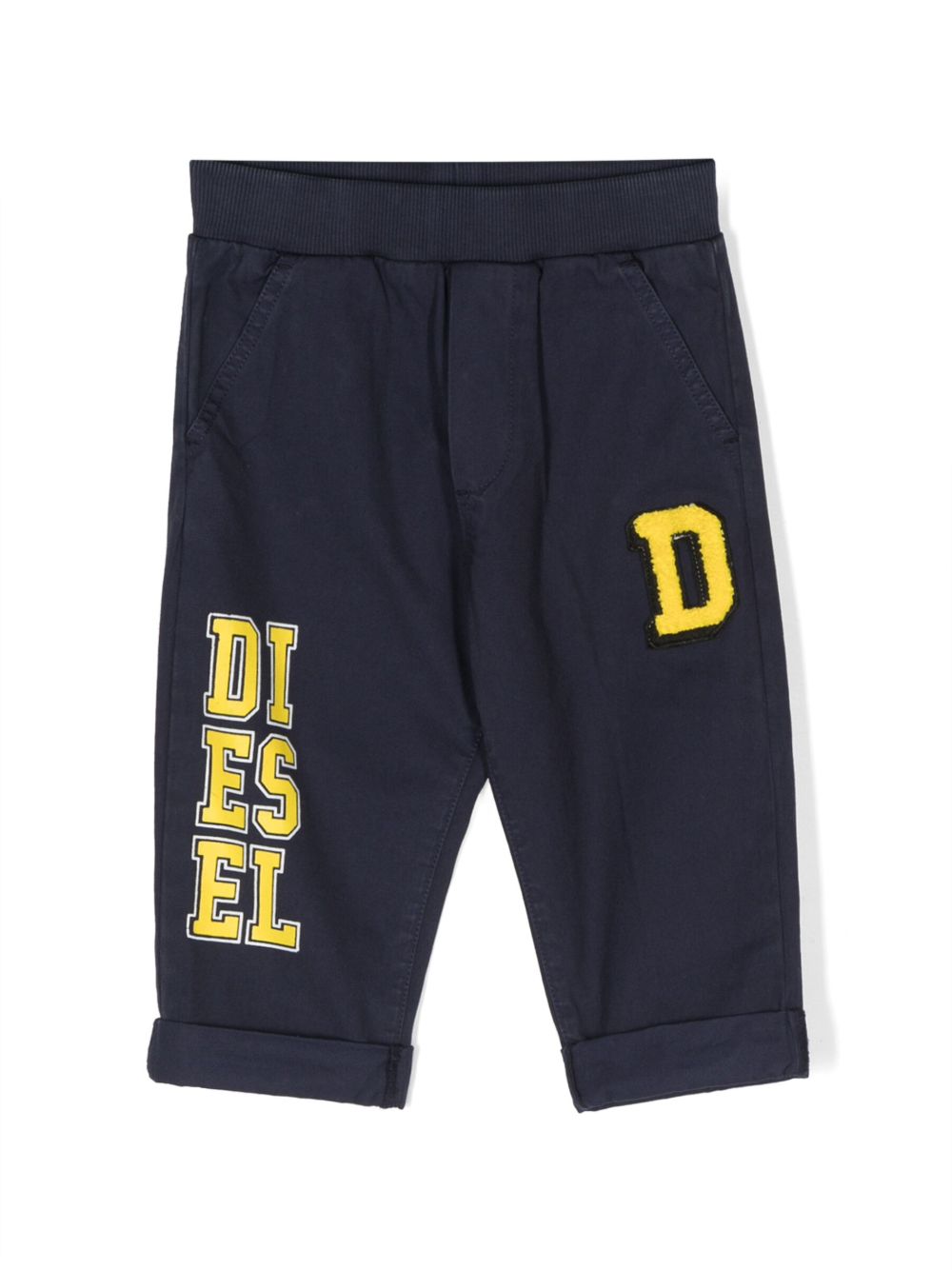 Diesel Kids logo印花棉运动裤 - 蓝色