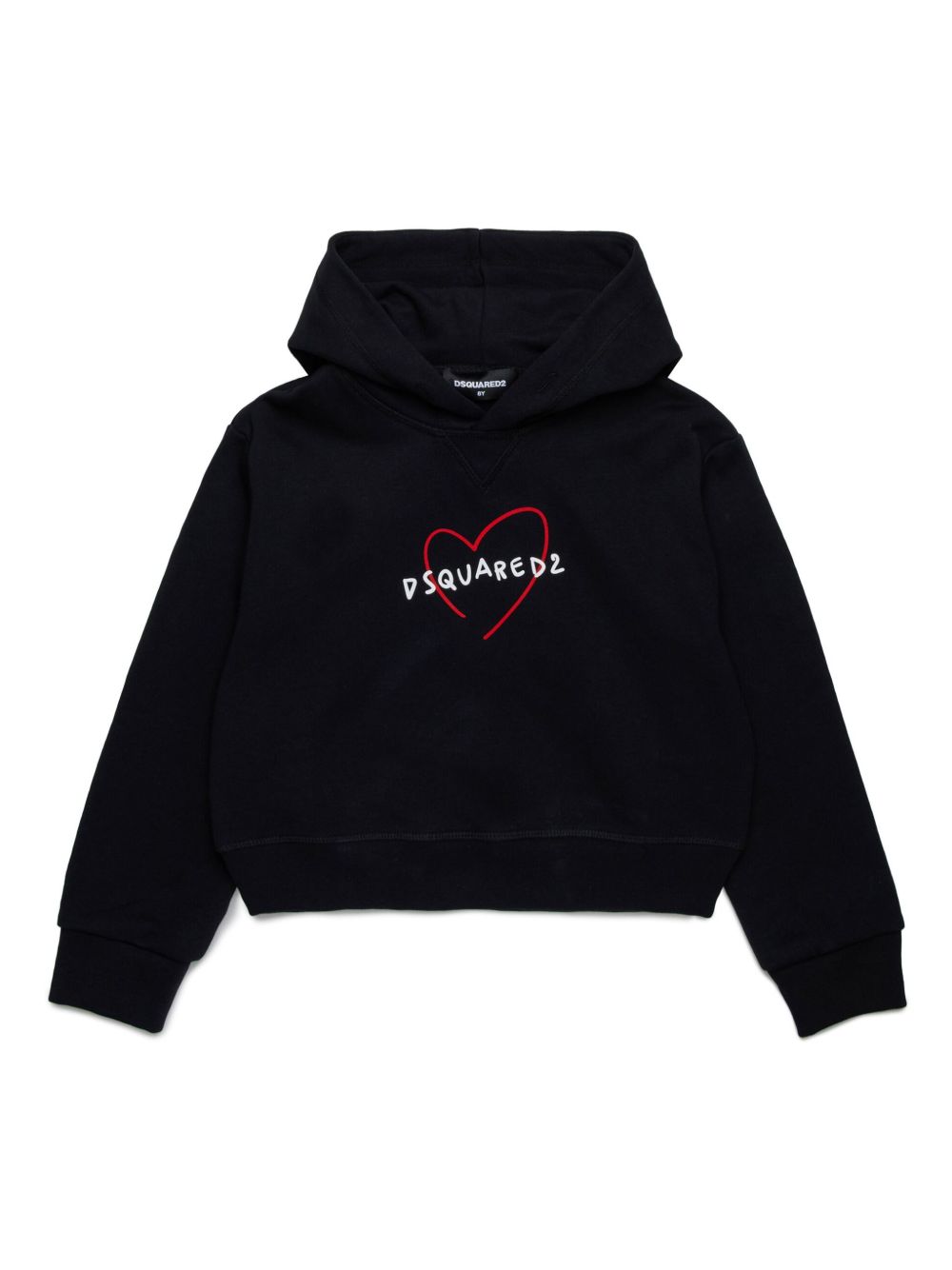 DSQUARED2 KIDS 图案印花连帽衫 - 黑色