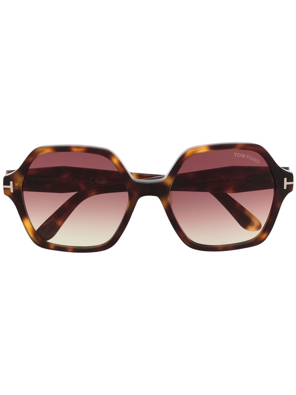 TOM FORD Eyewear 超大几何形框太阳眼镜 - 褐色
