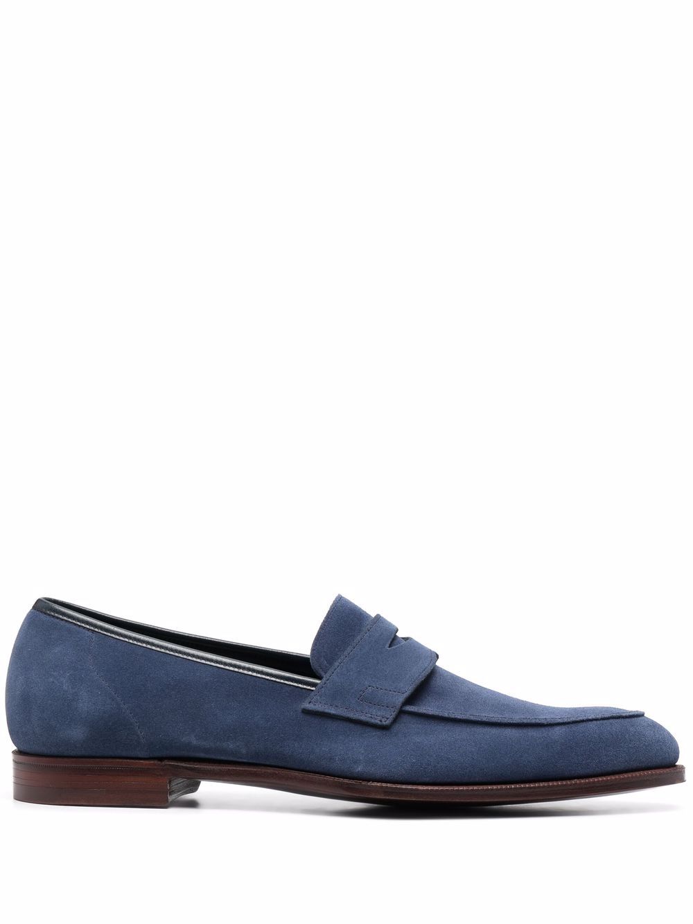 Crockett & Jones 绒面皮乐福鞋 - 蓝色