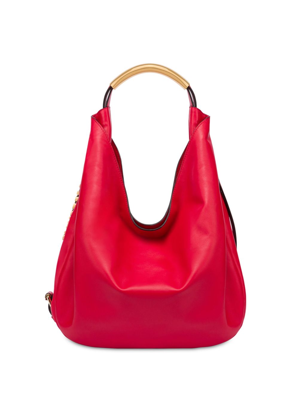 Moschino 松垮设计皮质单肩包 - 红色