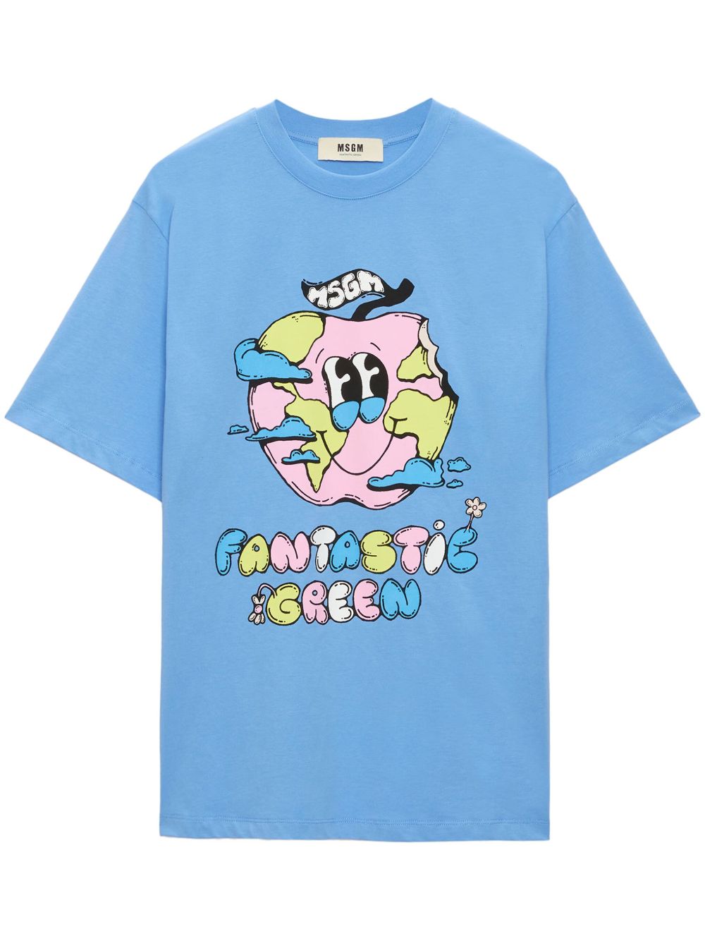 MSGM 图案印花T恤 - 蓝色
