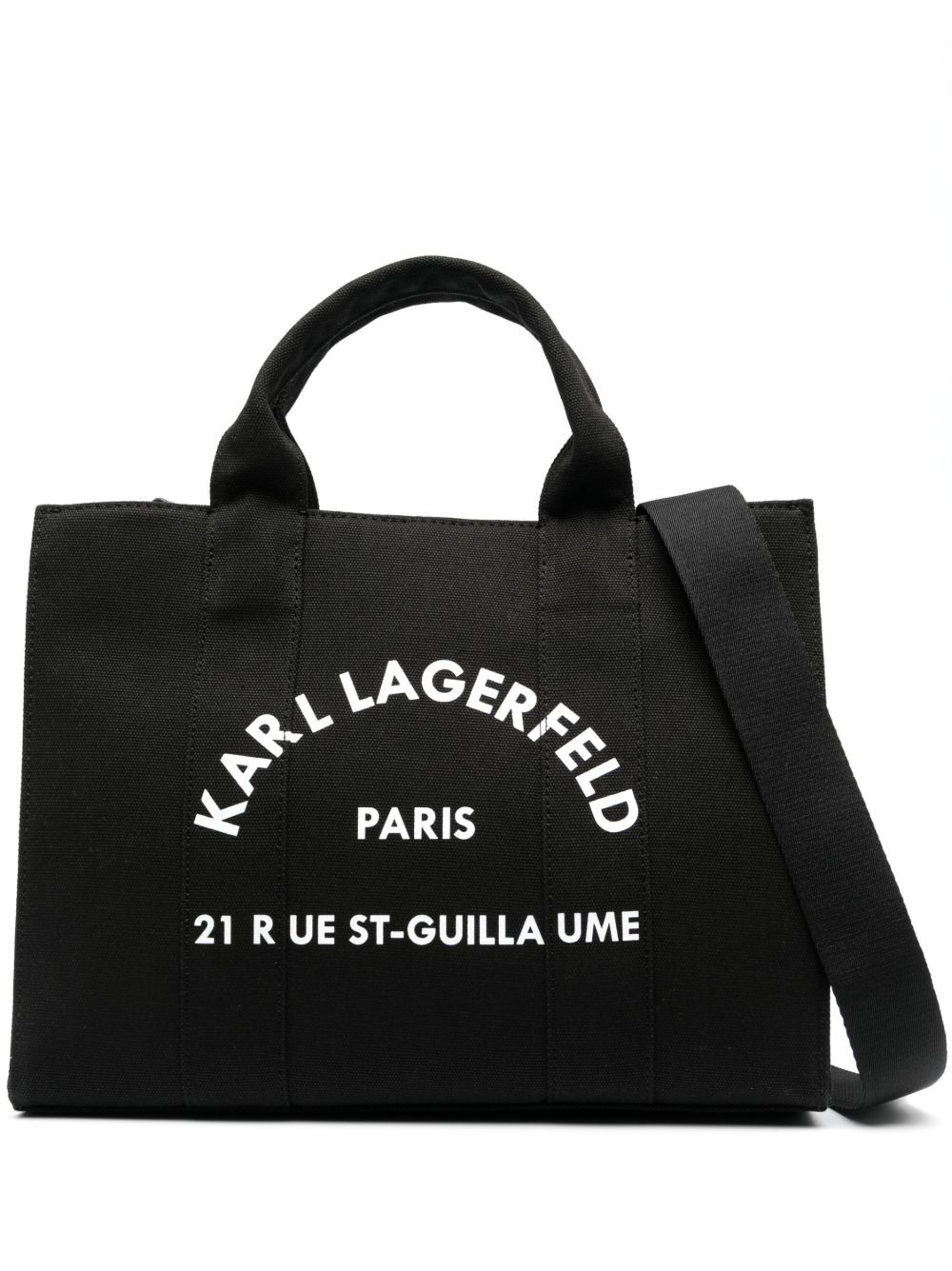 Karl Lagerfeld Rue St-Guillaume 中号方形手提包 - 黑色