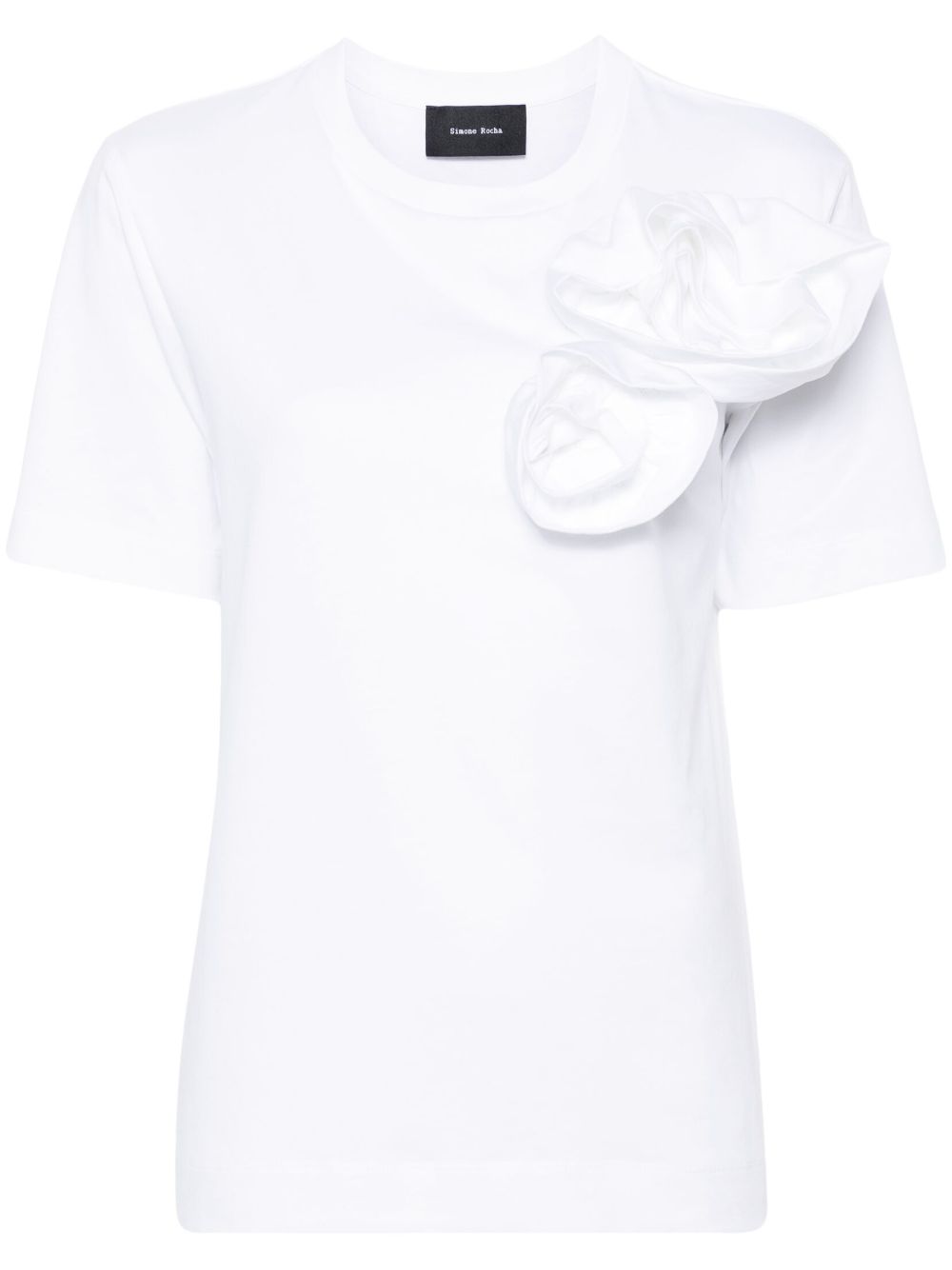 Simone Rocha Pressed Rose 棉T恤 - 白色