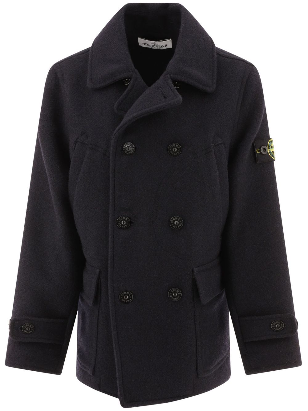 Stone Island Junior 标贴外套 - 蓝色