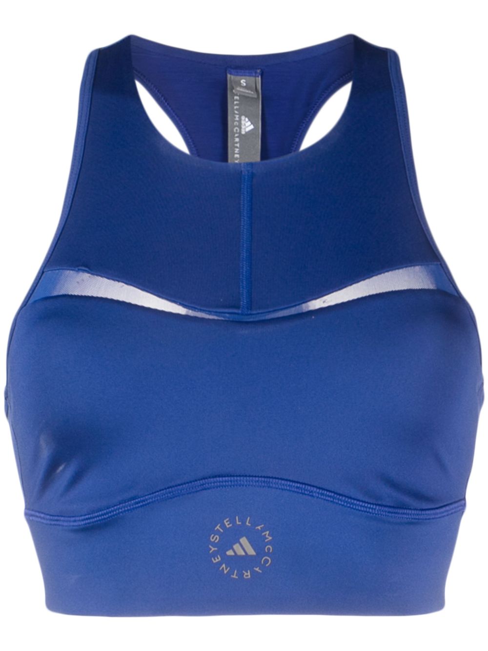 adidas by Stella McCartney 挖背运动文胸 - 蓝色