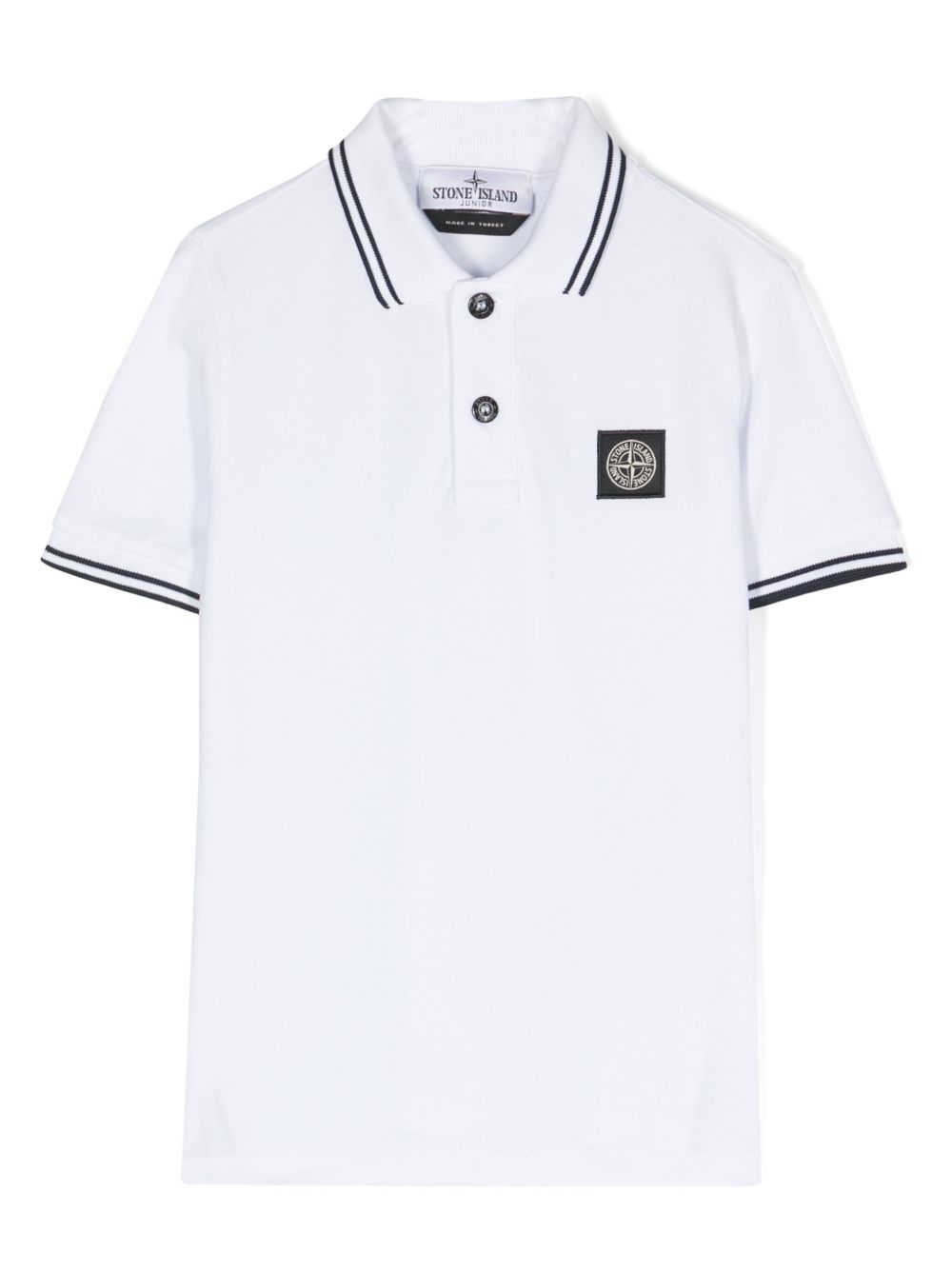 Stone Island Junior 罗盘贴花polo衫 - 白色