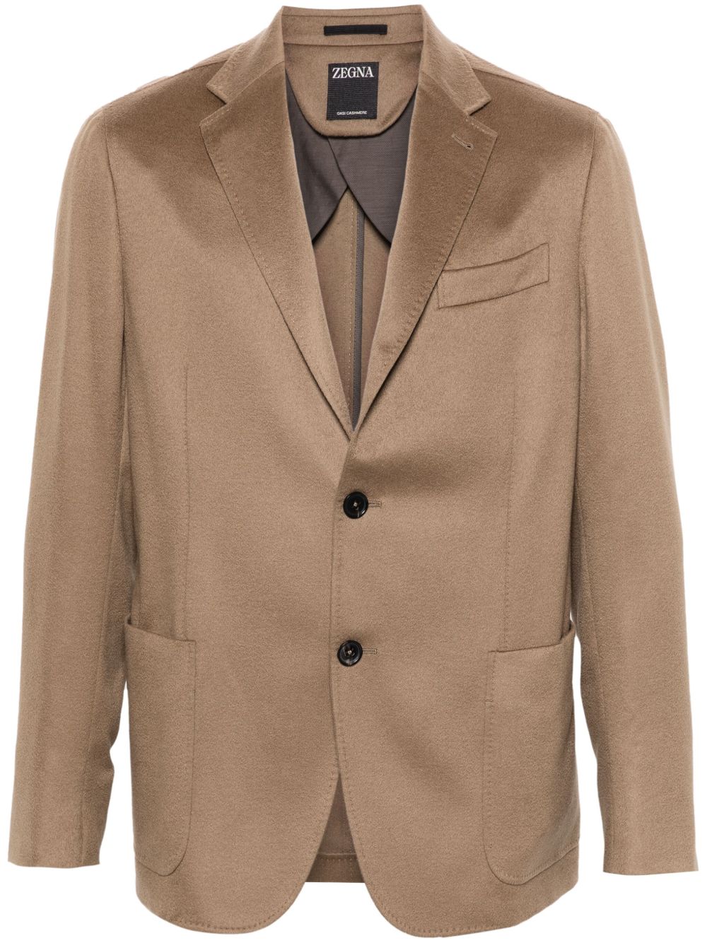 Zegna Oasi 羊绒西装夹克 - 褐色
