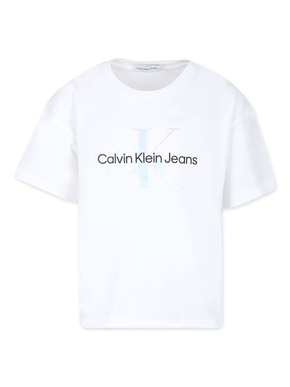 Calvin Klein Kids logo印花T恤 - 白色