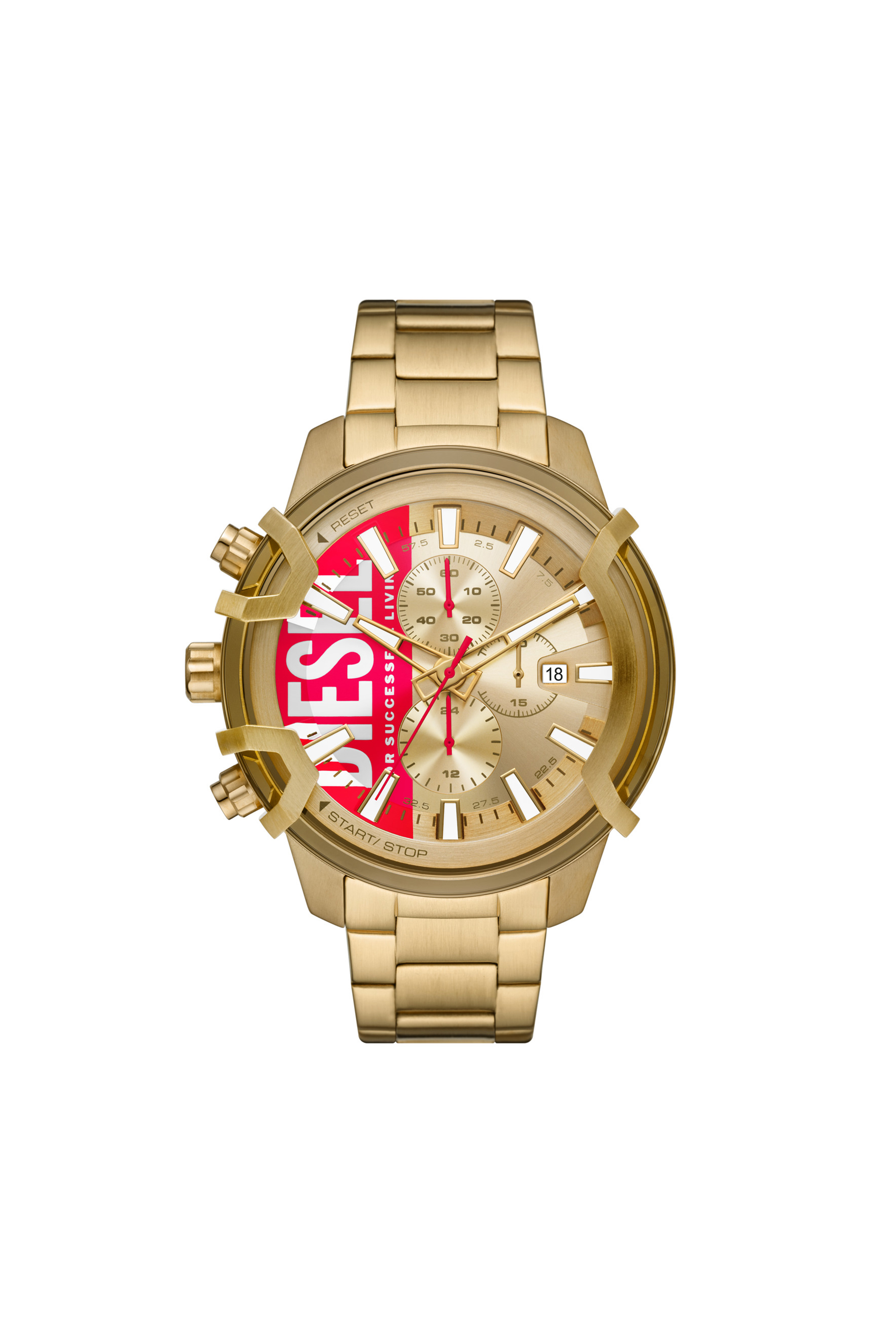 Diesel - Griffed chronograph gold-tone stainless steel watch - Timeframes - Man - Gold