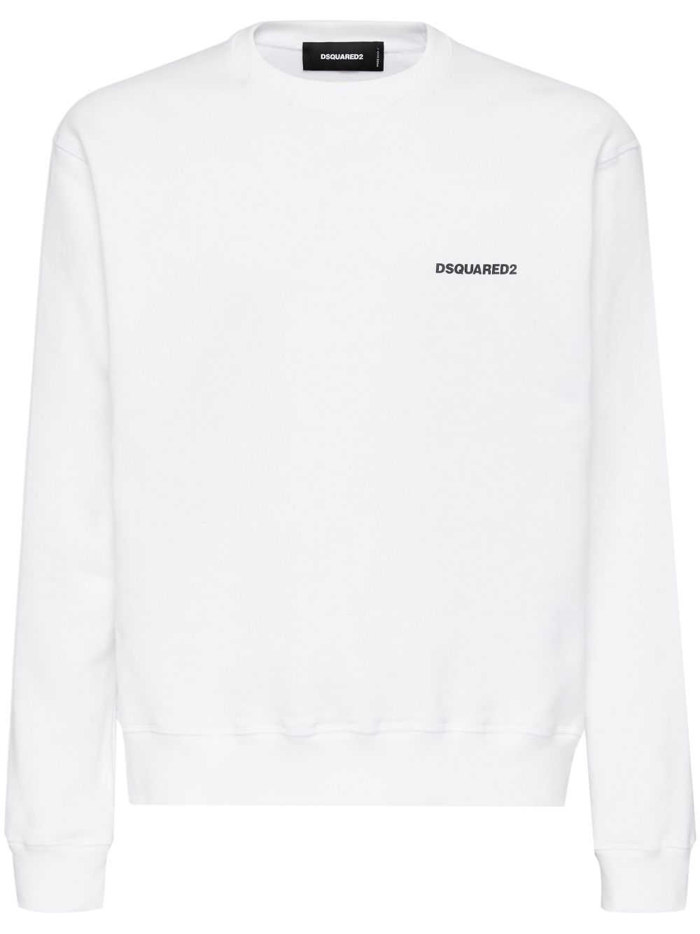 DSQUARED2 logo印花棉卫衣 - 白色