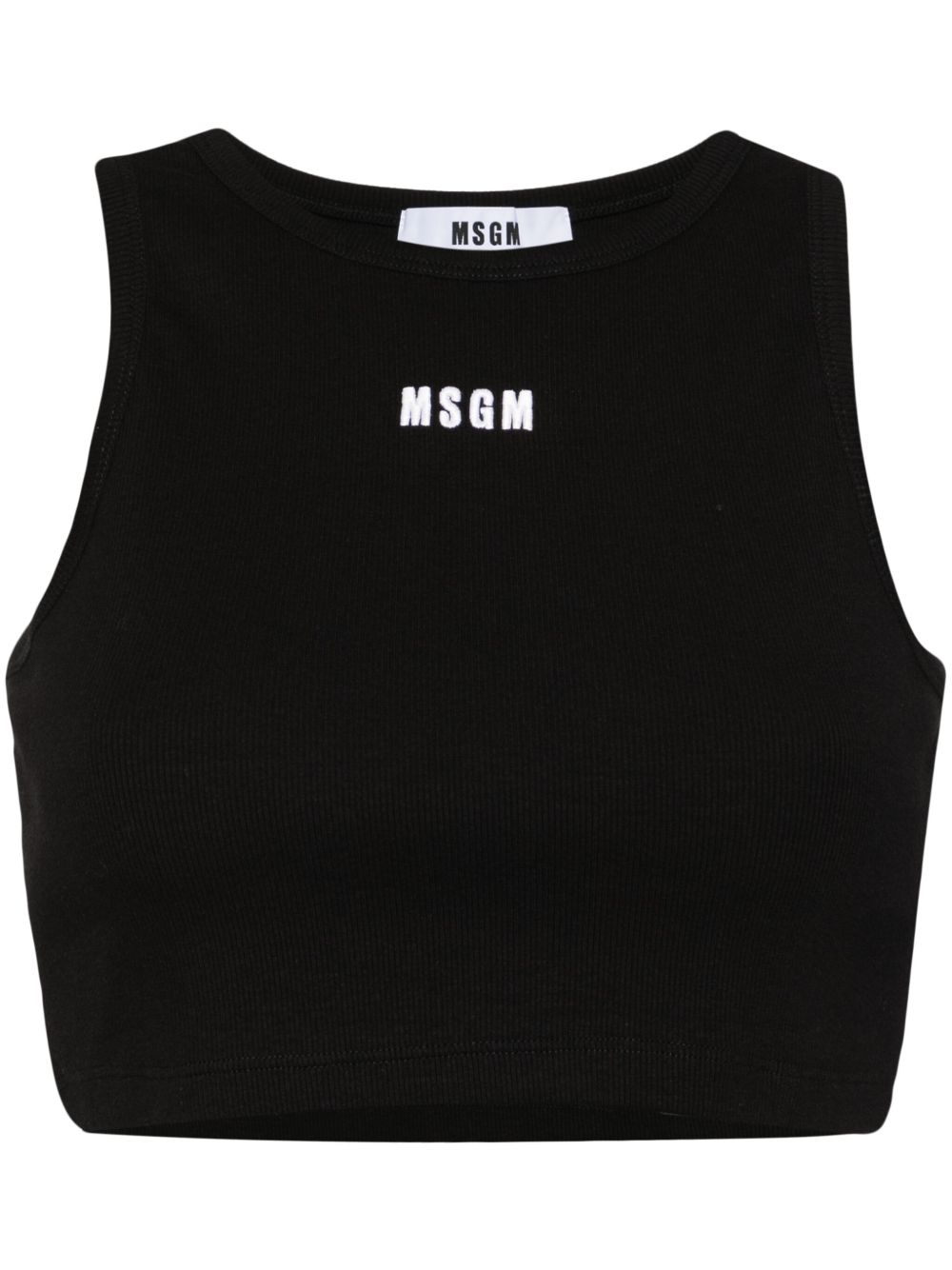MSGM logo刺绣短款上衣 - 黑色