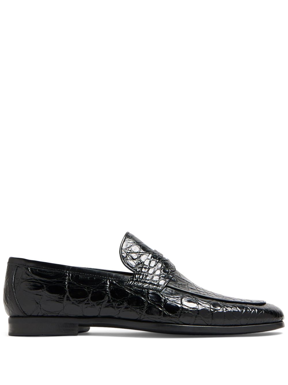 Magnanni 压纹纹理乐福鞋 - 黑色