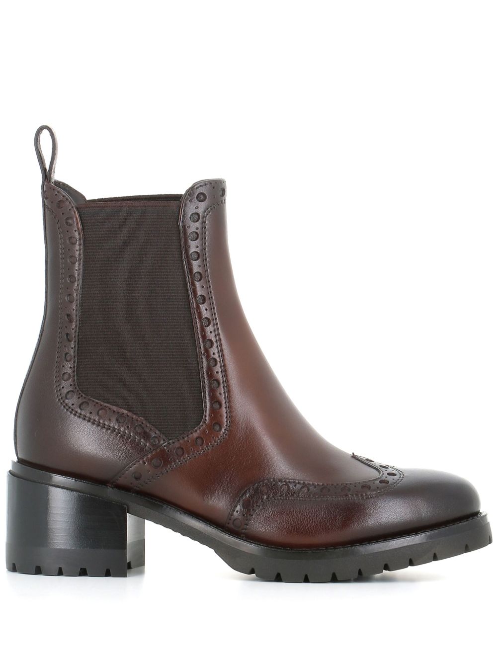 Santoni 皮质低跟切尔西靴（5厘米） - 褐色