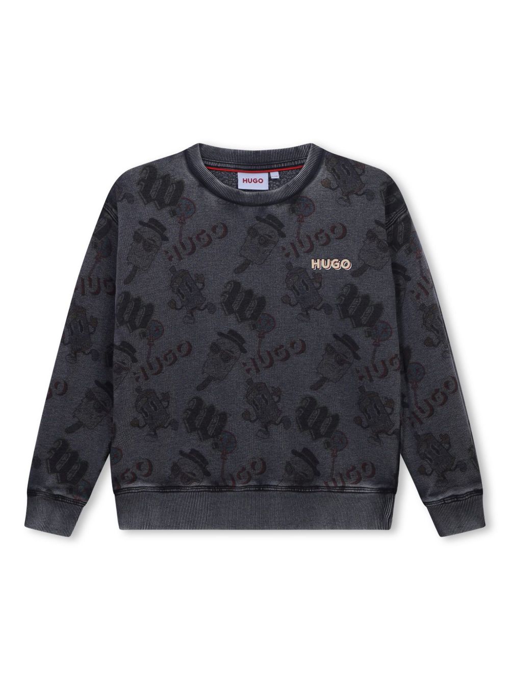 HUGO KIDS logo印花卫衣 - 灰色