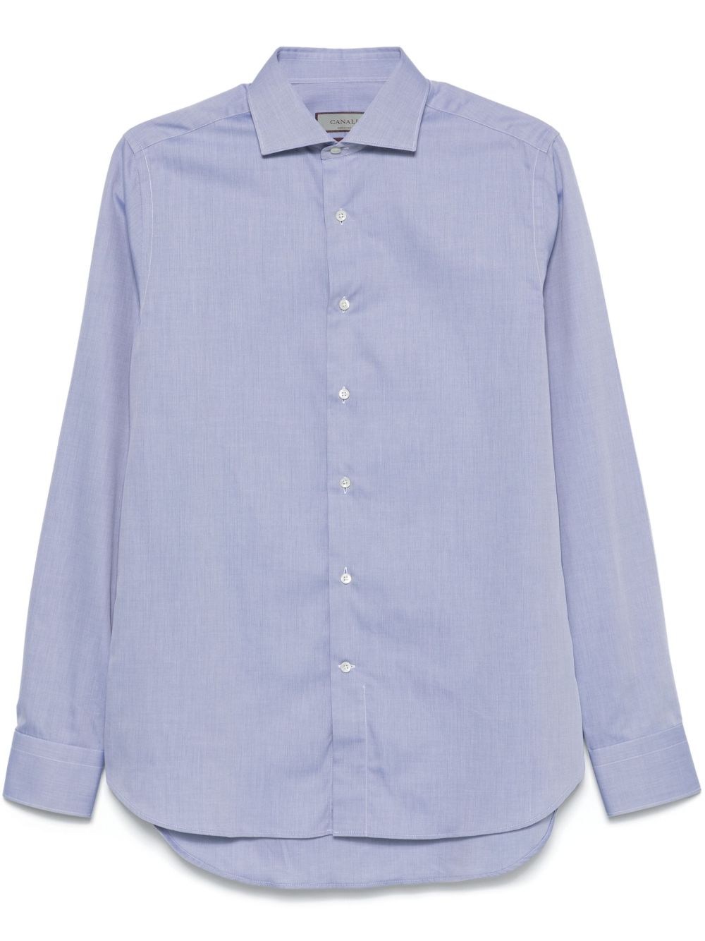 Canali 切角领衬衫 - 蓝色
