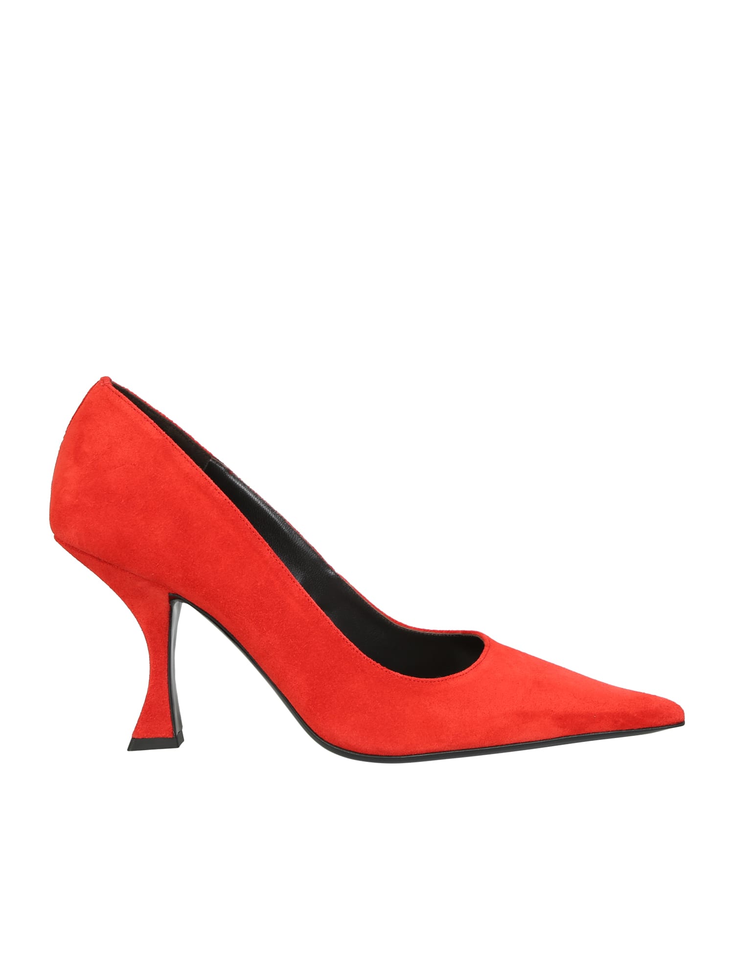 BY FAR Viva Pomodoro Suede Leather Heel