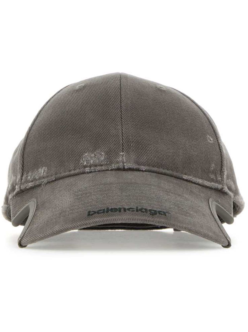 Balenciaga logo刺绣棉棒球帽 - 灰色