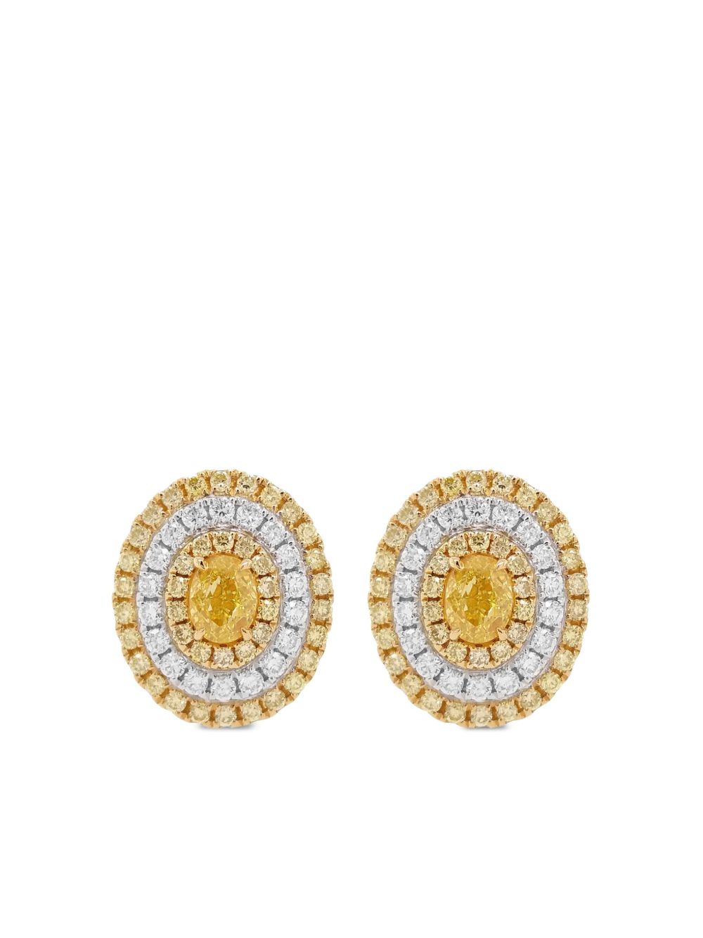 HYT Jewelry 18K黄金钻石耳钉 - 金色