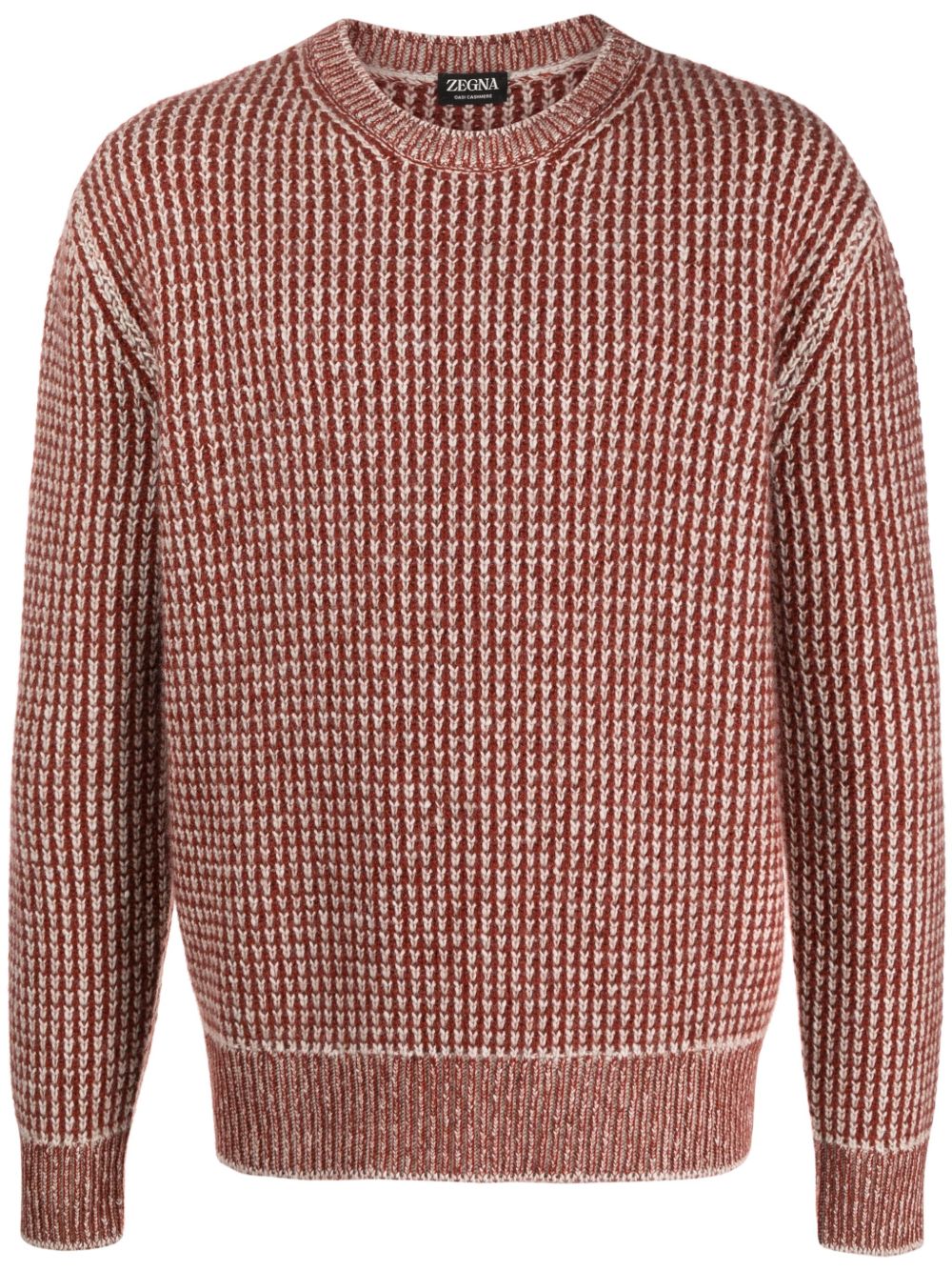 Zegna 提花针织羊绒毛衣 - 红色