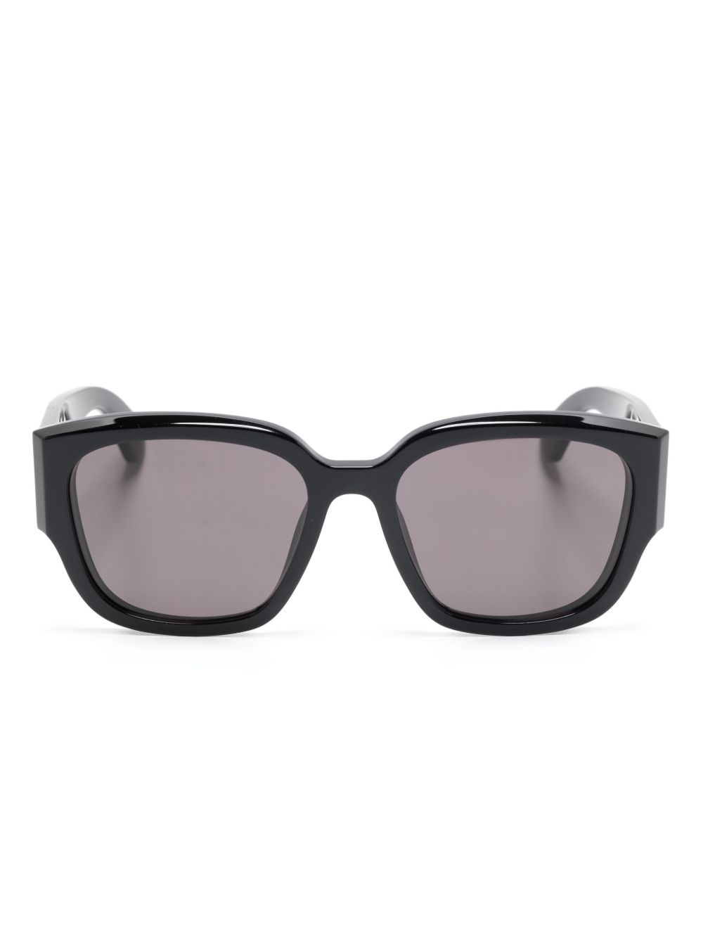 Alexander McQueen Eyewear logo印花太阳眼镜 - 黑色
