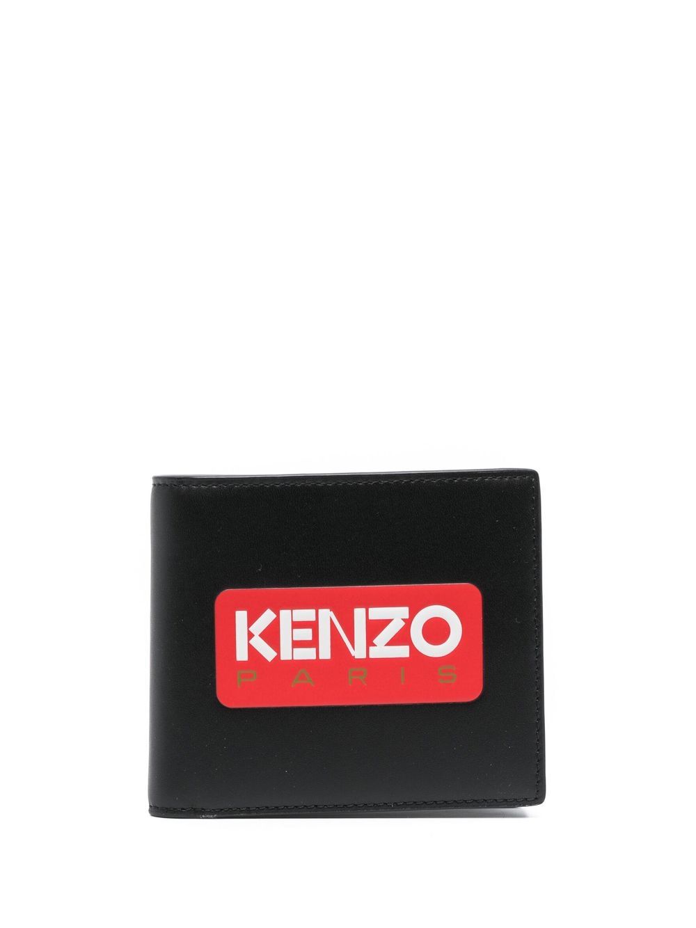 Kenzo logo印花对折钱包 - 黑色