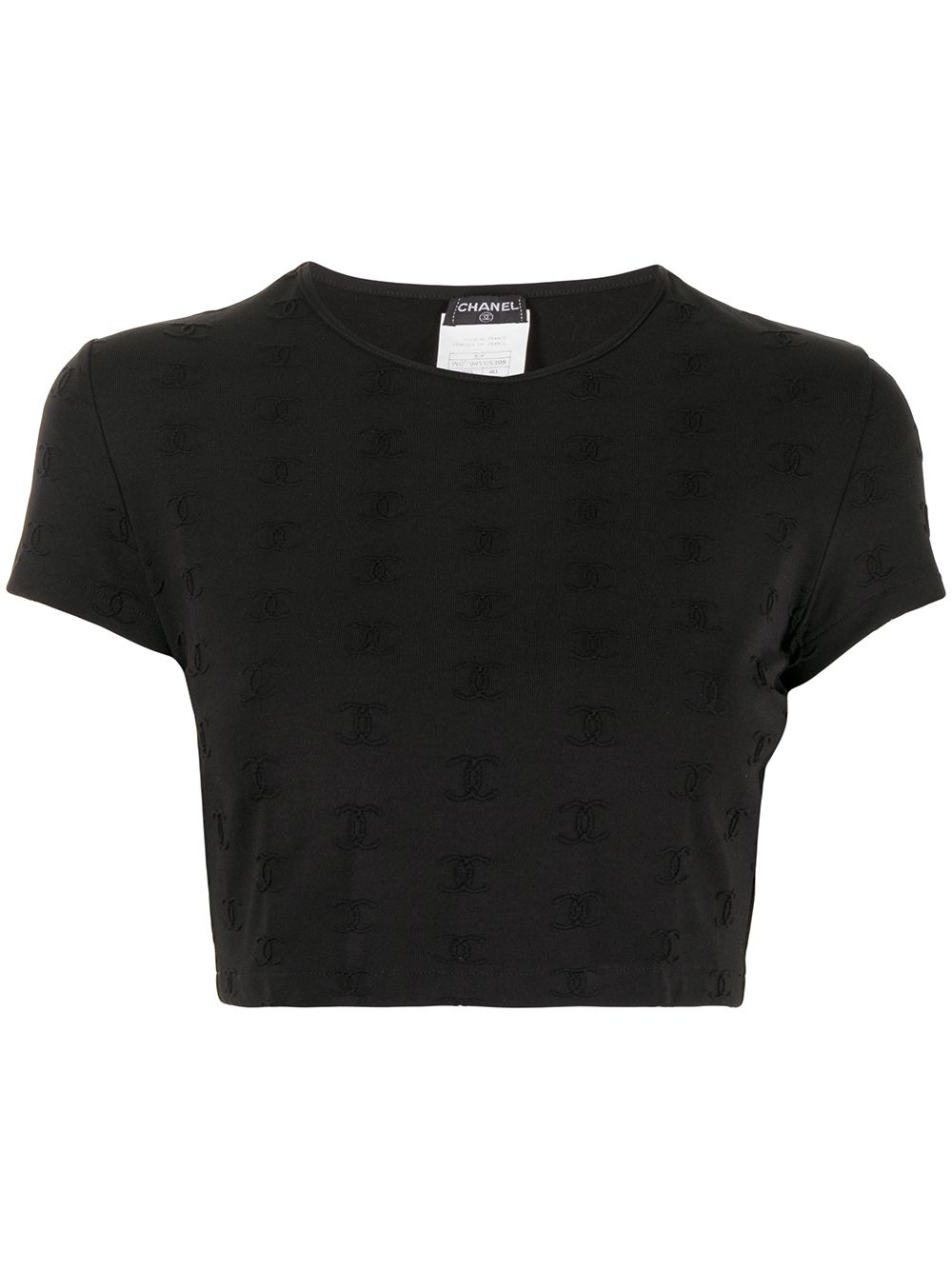 CHANEL Pre-Owned CC logo刺绣短款上衣（1997年典藏款） - 黑色