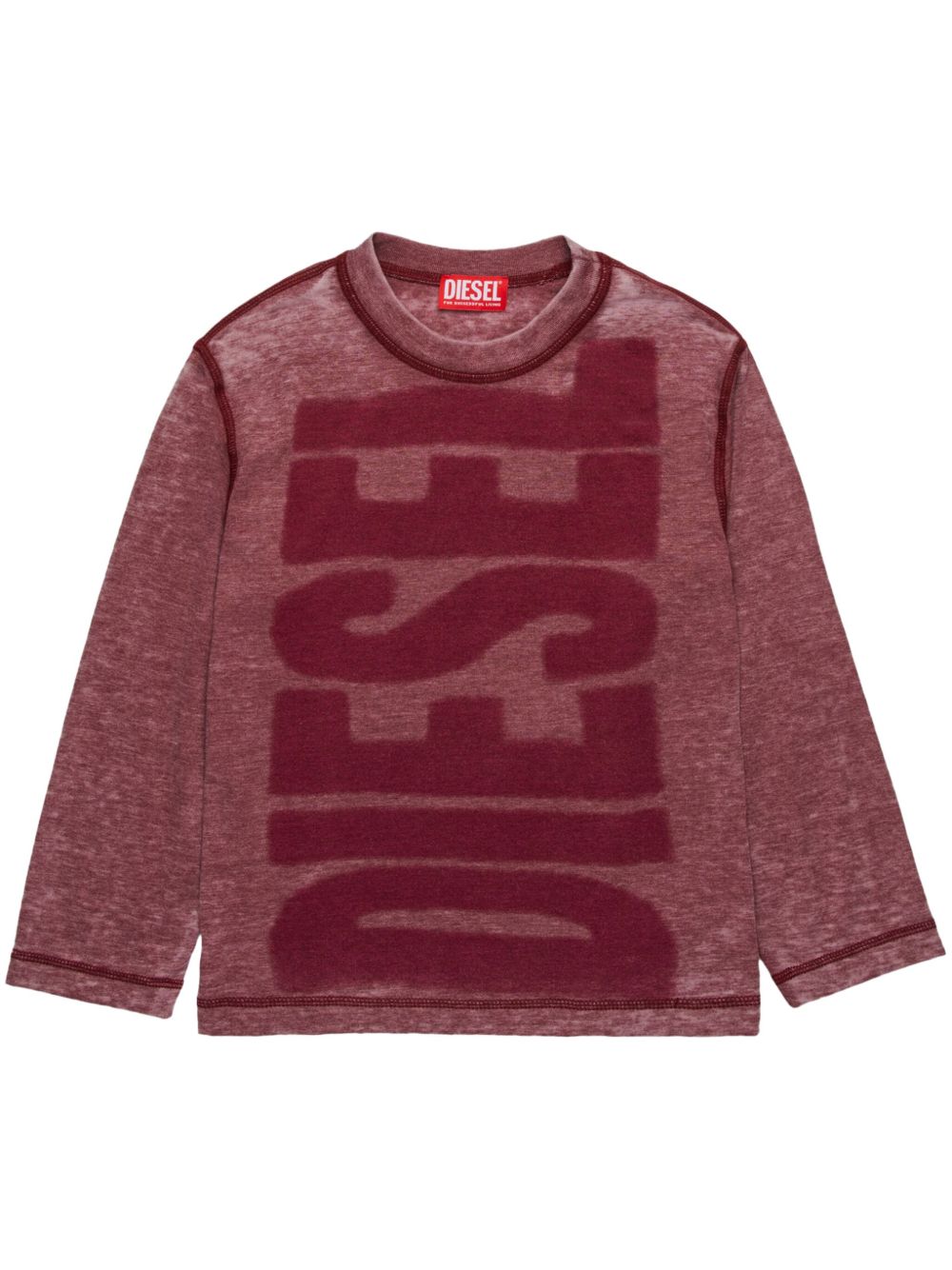Diesel Kids logo印花T恤 - 红色