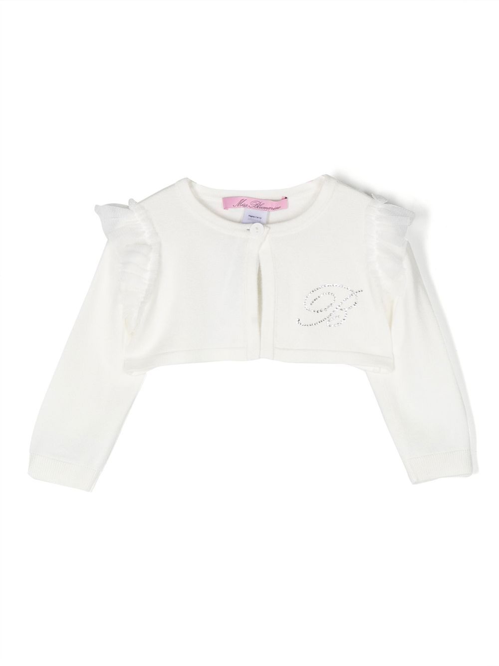 Miss Blumarine logo缀饰开衫 - 白色