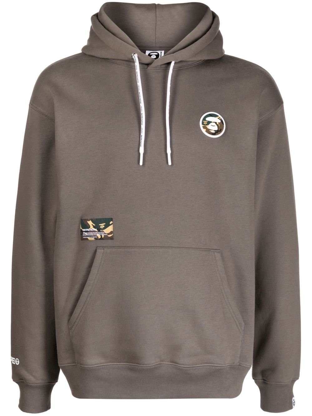 AAPE BY *A BATHING APE® 标贴棉混纺连帽衫 - 灰色