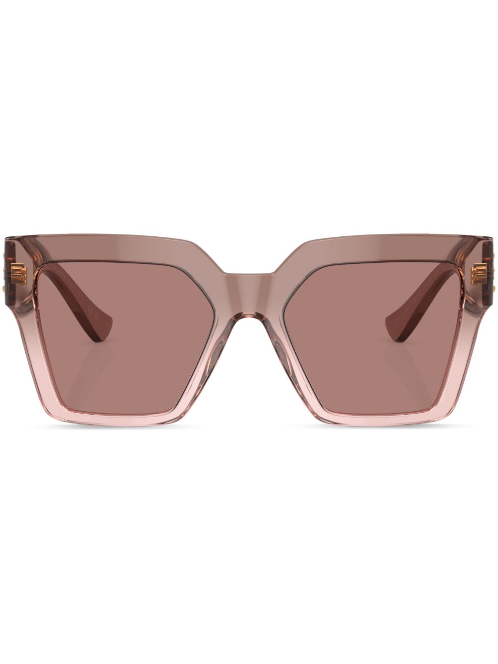 Versace Eyewear 方框太阳眼镜 - 褐色