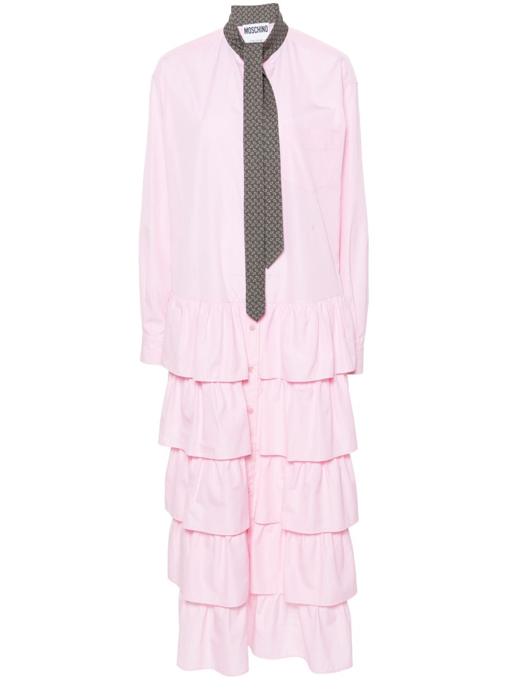Moschino 系带中长连衣裙 - 粉色