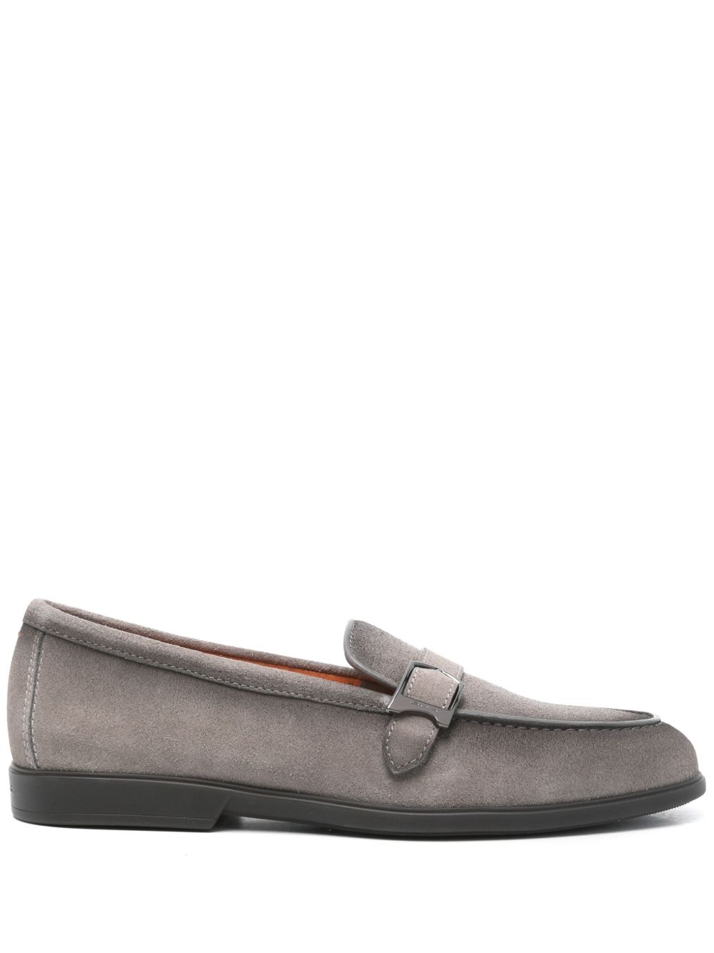 Santoni 绒面皮乐福鞋 - 灰色