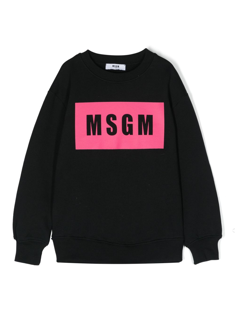 MSGM Kids logo标记棉卫衣 - 黑色