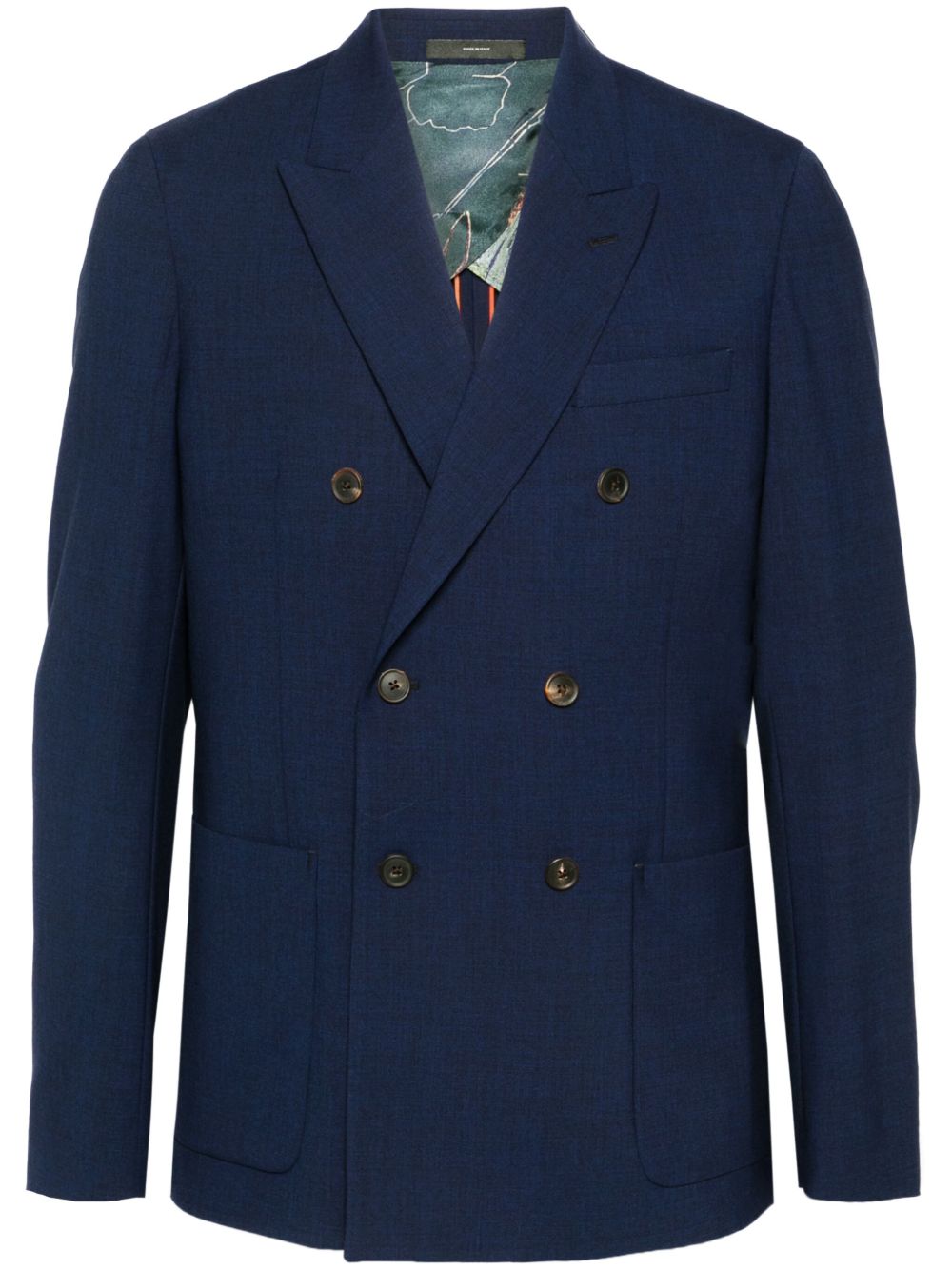 Paul Smith 戗驳领双排扣西装夹克 - 蓝色
