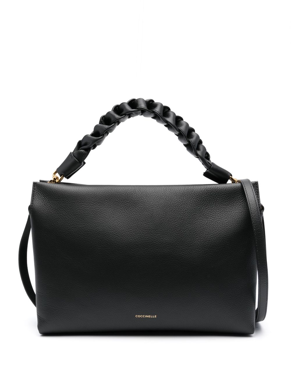 Coccinelle Boheme 中号皮质单肩包 - 黑色