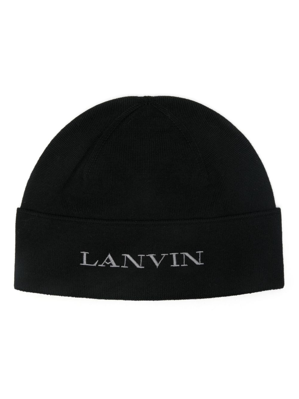 Lanvin logo刺绣套头帽 - 黑色