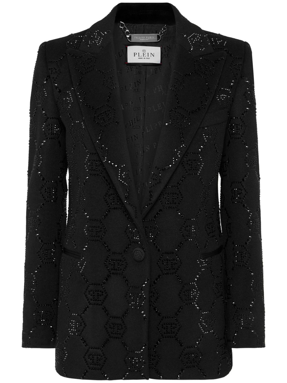 Philipp Plein 经典logo西装夹克 - 黑色
