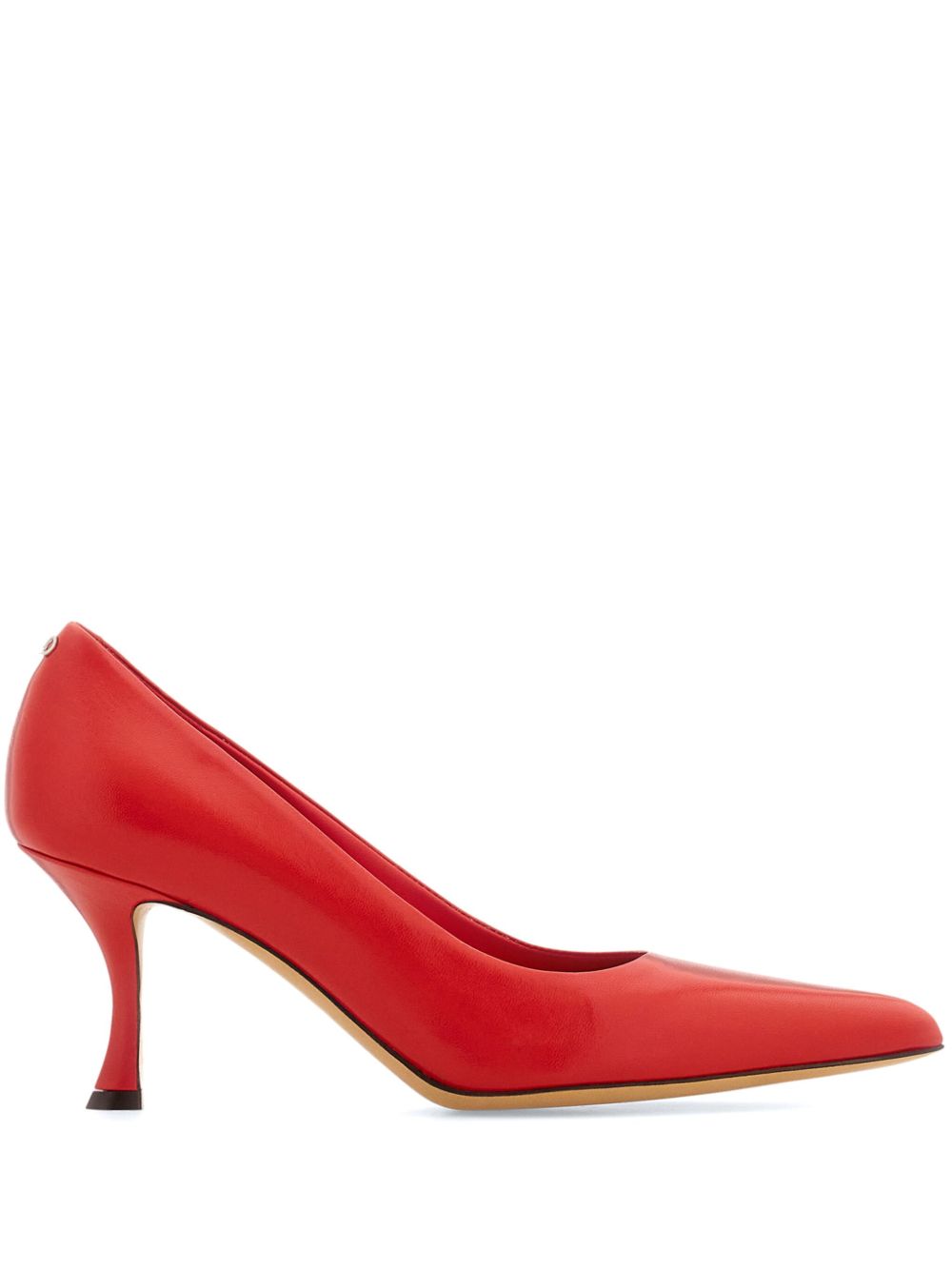 Ferragamo Elydea 皮质中跟鞋（7厘米） - 红色