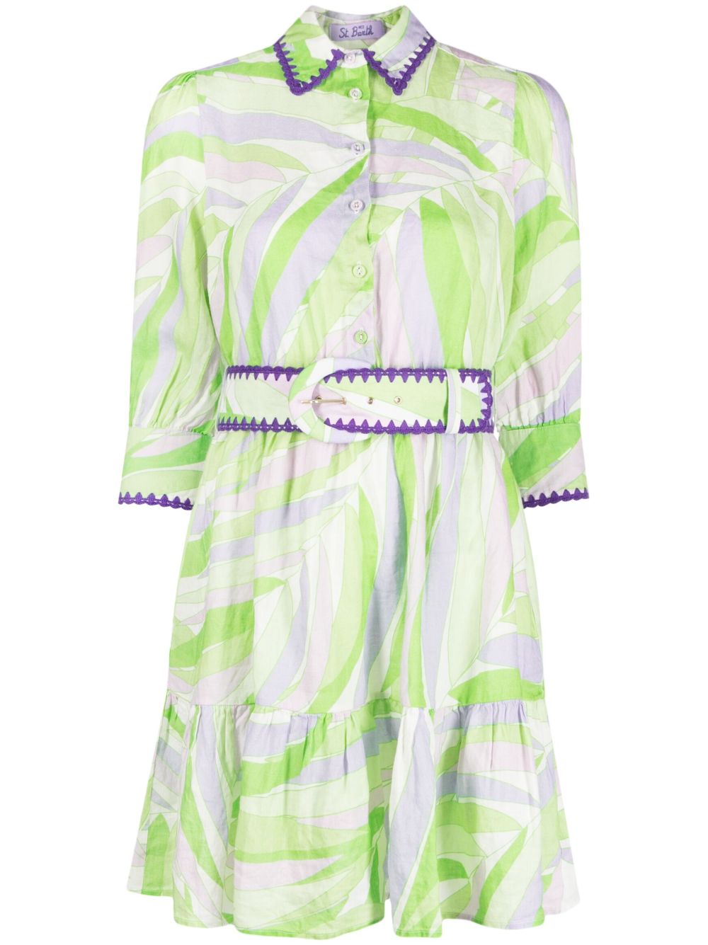 MC2 Saint Barth Toile De Jouy 迷你连衣裙 - 绿色
