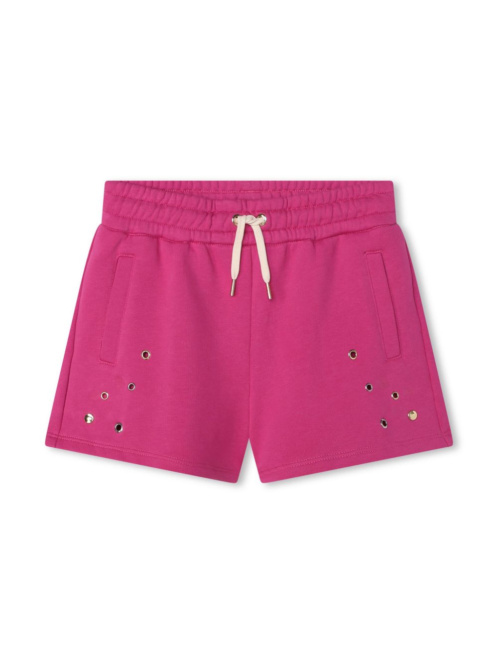 Chloé Kids 孔眼细节棉短裤 - 粉色